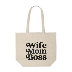 Wife Mom Boss Custom Canvas Tote Bag